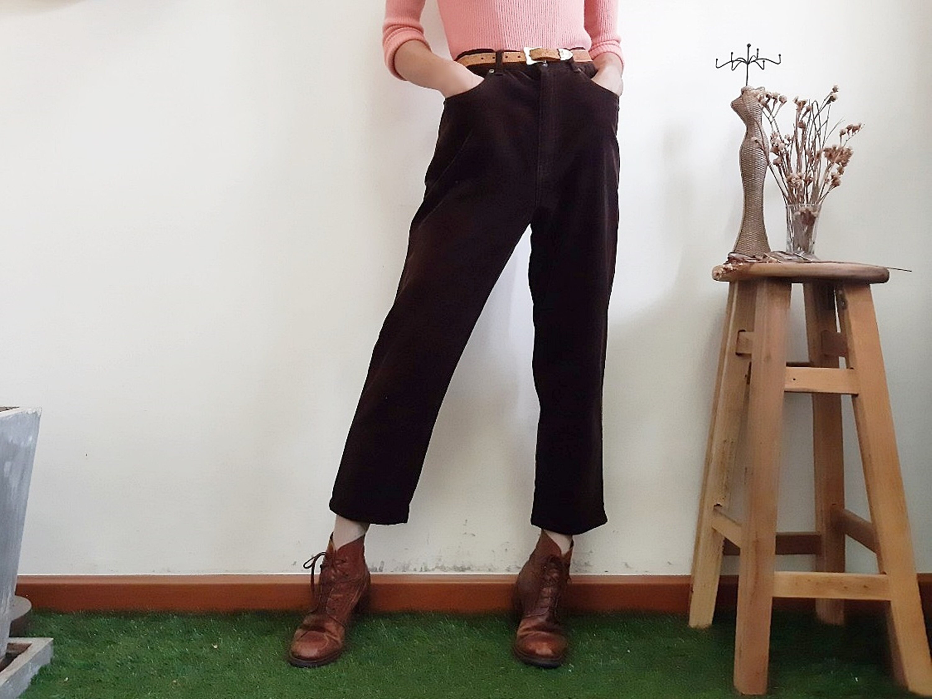 Vintage Corduroy Pants Womens High Waisted Pants Brown Pants Etsy