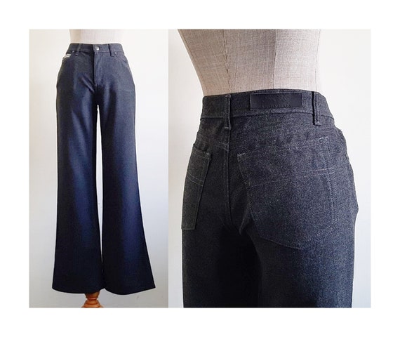 KRIZIA JEANS Gray Flare Pants Vintage Bell Bottom Pants Womens