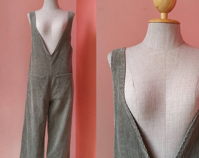 Vintage Green Corduroy Overalls Women Etsy