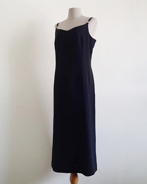 HANAE MORI Black Midi Dress Vintage Cocktail Dres… - image 7