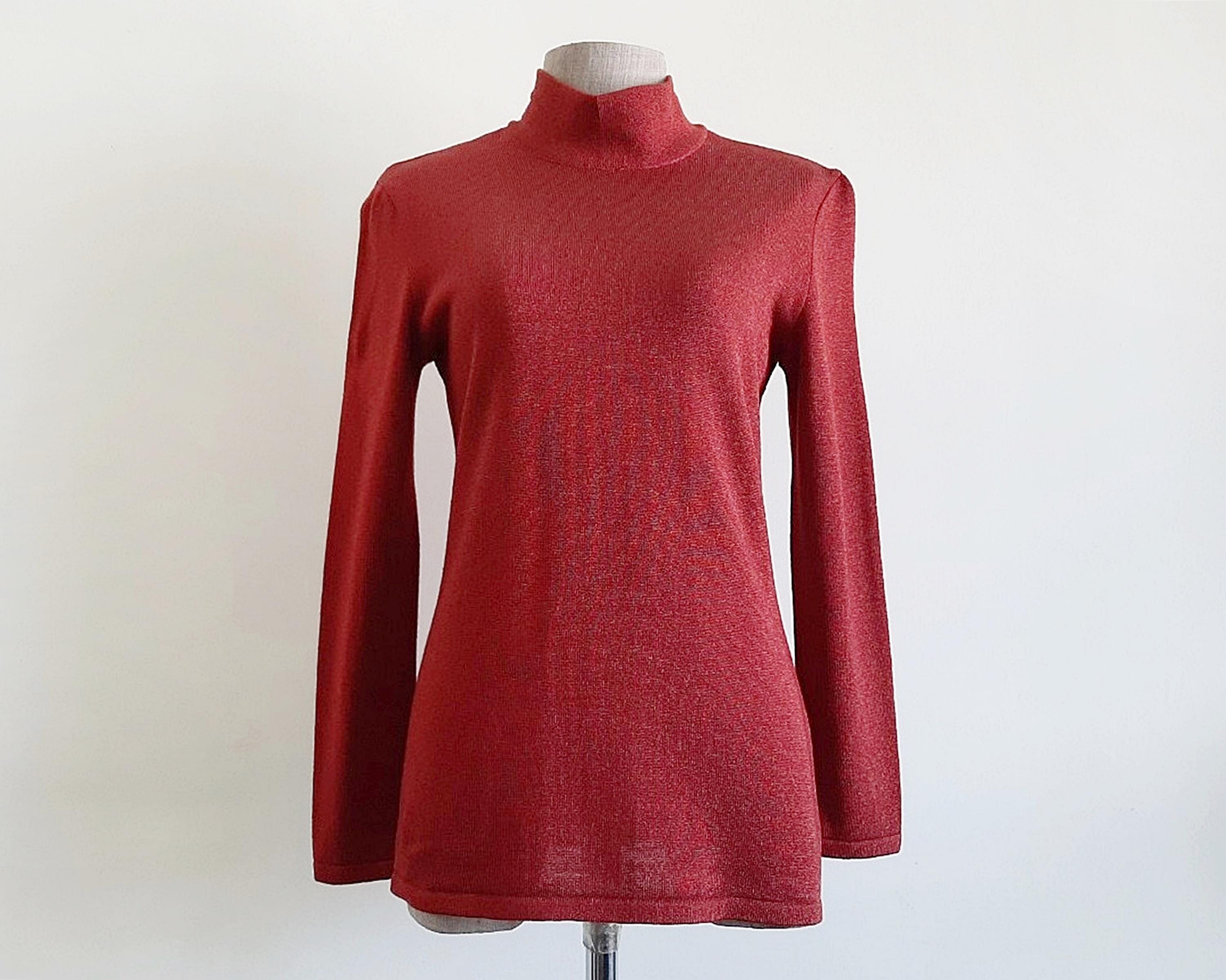 XS Small Vintage SALVATORE FERRAGAMO Maroon Red Wool Sweater