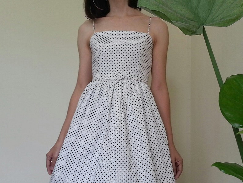 white midi polka dot dress