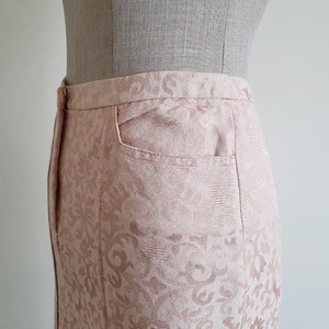 VERSUS Pink Mini Skirt Vintage Short Cotton Skirt Womens Straight Skirt Front Slit Skirt Tight Skirt Fitted Skirt With Pockets XXS 24 Waist image 8