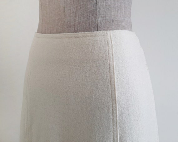 ANNE KLEIN II Cream Wool Skirt Vintage A Line Ski… - image 7