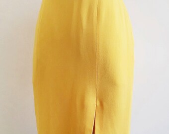 VIP【関税送料無料】希少 Etro Midi Skirt XS Vintage ETRO Yellow Mini Skirt Womens Tube Skirt Viscose