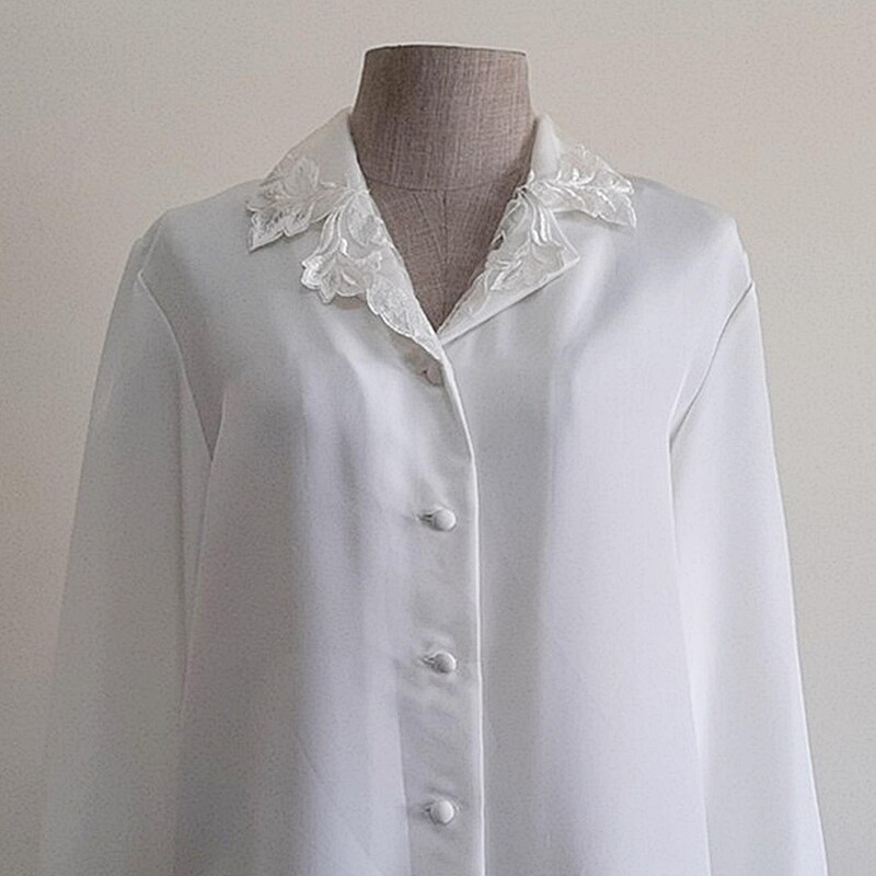 Embroidered White Shirt Woman - Etsy