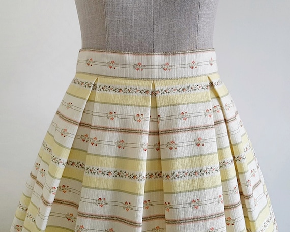 High waisted floral skirt yellow discount