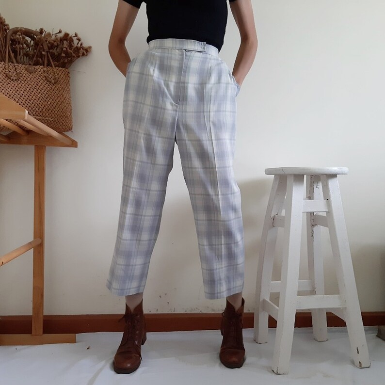 vintage plaid pants womens
