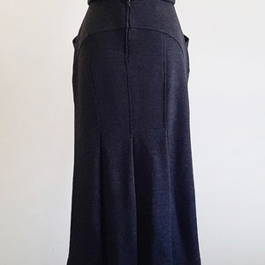 BYBLOS Black Midi Skirt Vintage Wool Skirt Womens Acrylic Skirt High Waisted Skirt Italian Skirt Winter Skirt With Pockets Medium 28 Waist image 7