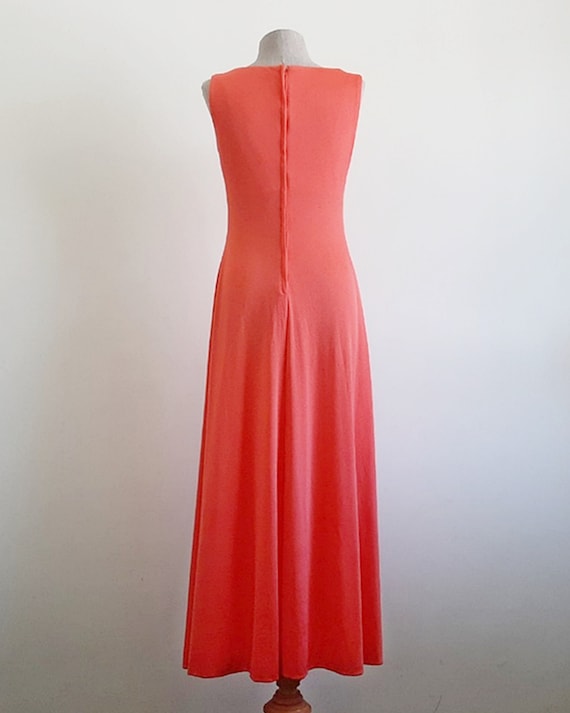 70s Orange Maxi Dress Vintage Prom Dress Womens F… - image 8