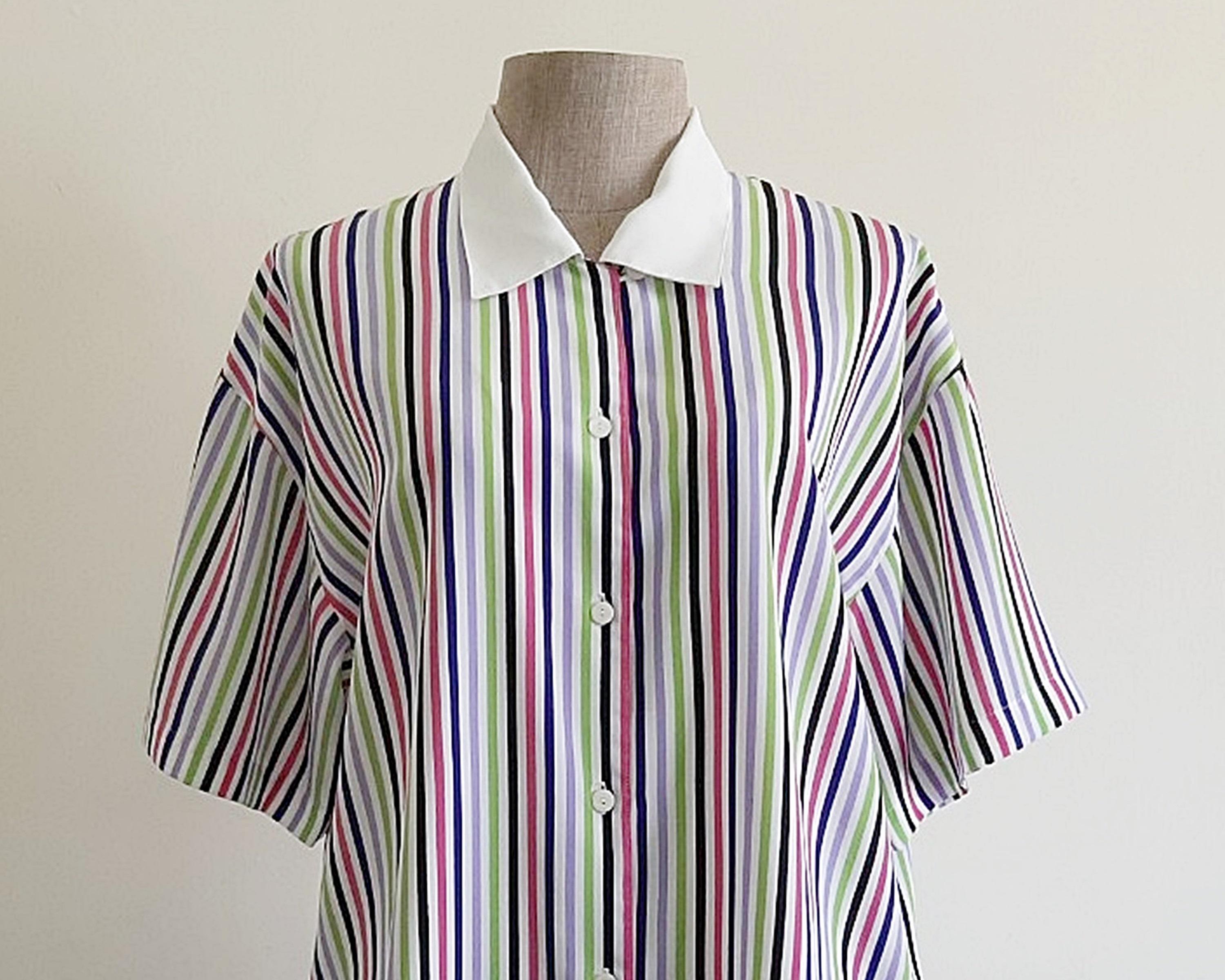 Vintage Green Stripe Shirt - Etsy