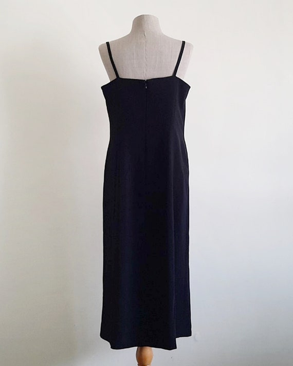 HANAE MORI Black Midi Dress Vintage Cocktail Dres… - image 8