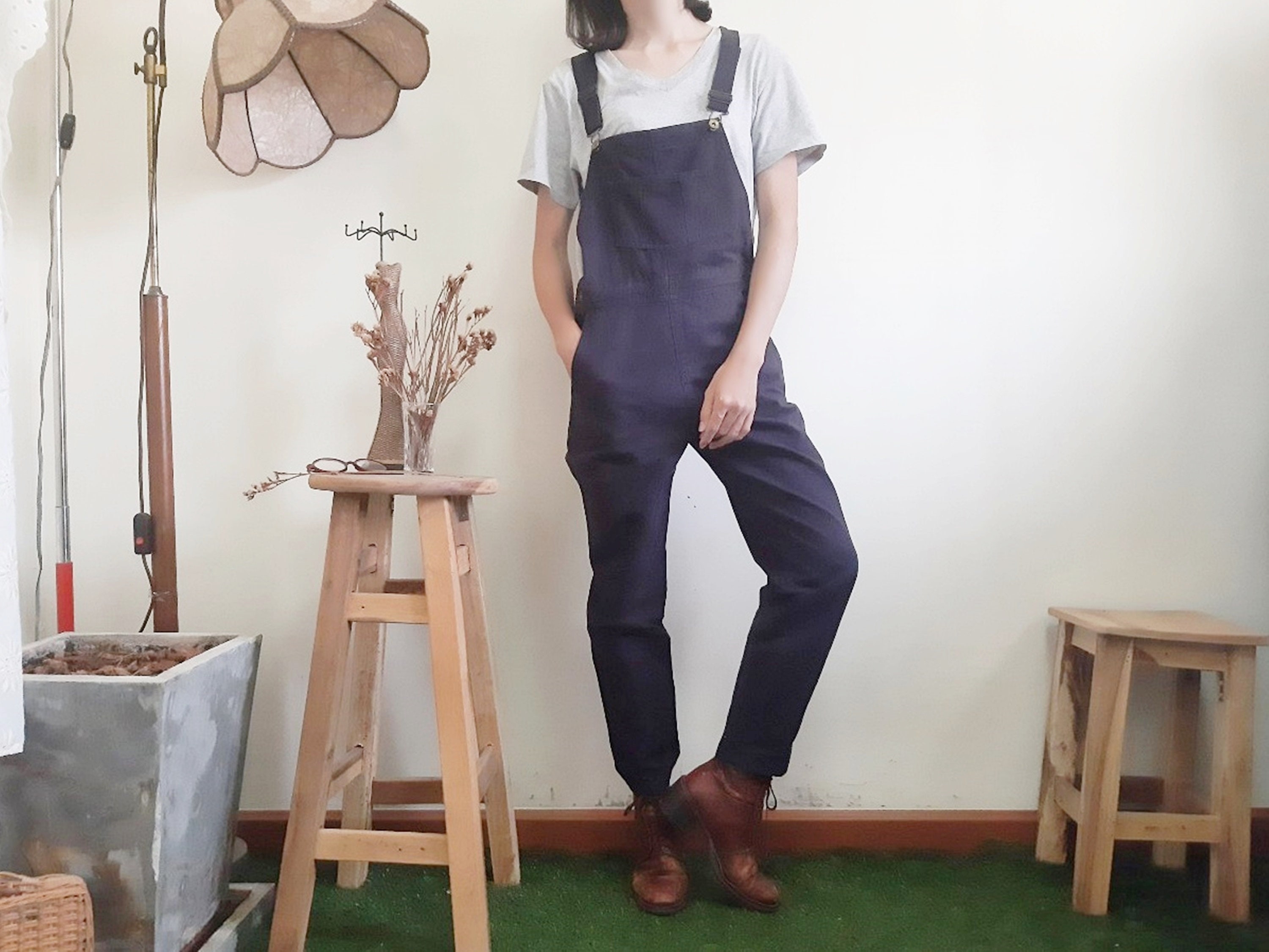 Vintage Black Denim Overalls Womens 