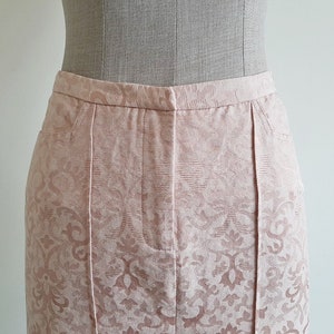 VERSUS Pink Mini Skirt Vintage Short Cotton Skirt Womens Straight Skirt Front Slit Skirt Tight Skirt Fitted Skirt With Pockets XXS 24 Waist image 3