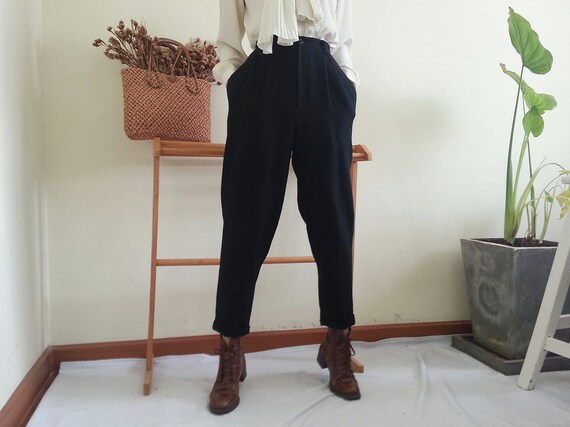 high waisted wool trousers womens