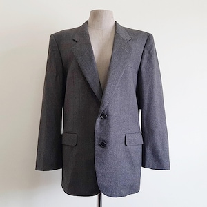 Medium Vintage LANVIN Gray Wool Blazer Mens Notch Collar Jacket Two Button Blazer Single Breasted Blazer Designer Blazer Boyfriend Blazer M