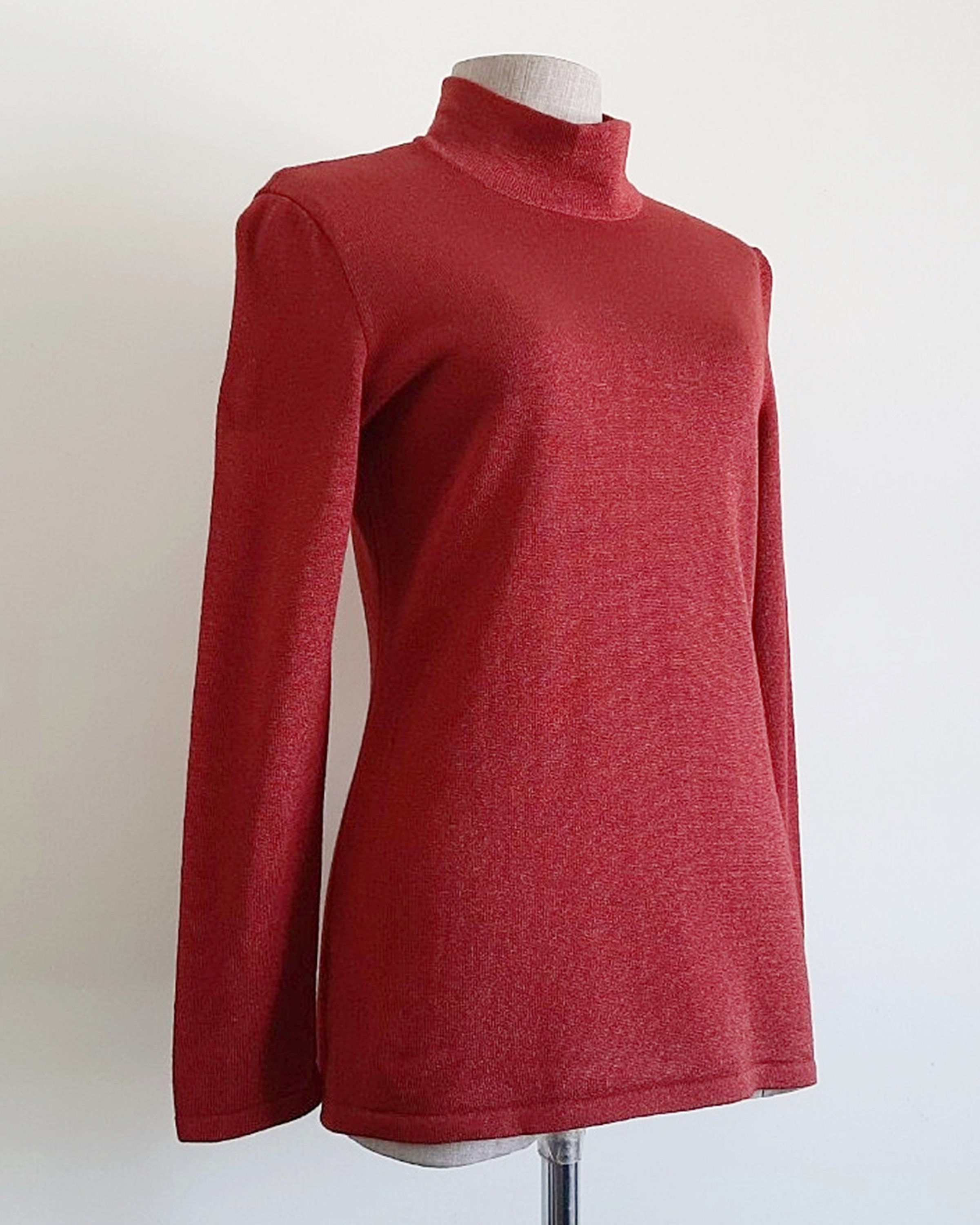 小物 vintage made in italy feragamo cashmere SALVATORE FERRAGAMO Vintage Maroon Red Wool Sweater XS S