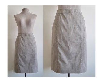 Beige Cotton Skirt Vintage Straight Skirt Womens Above The Knee Skirt High Waisted Skirt Work Skirt Secretary Skirt Medium 28" Waist