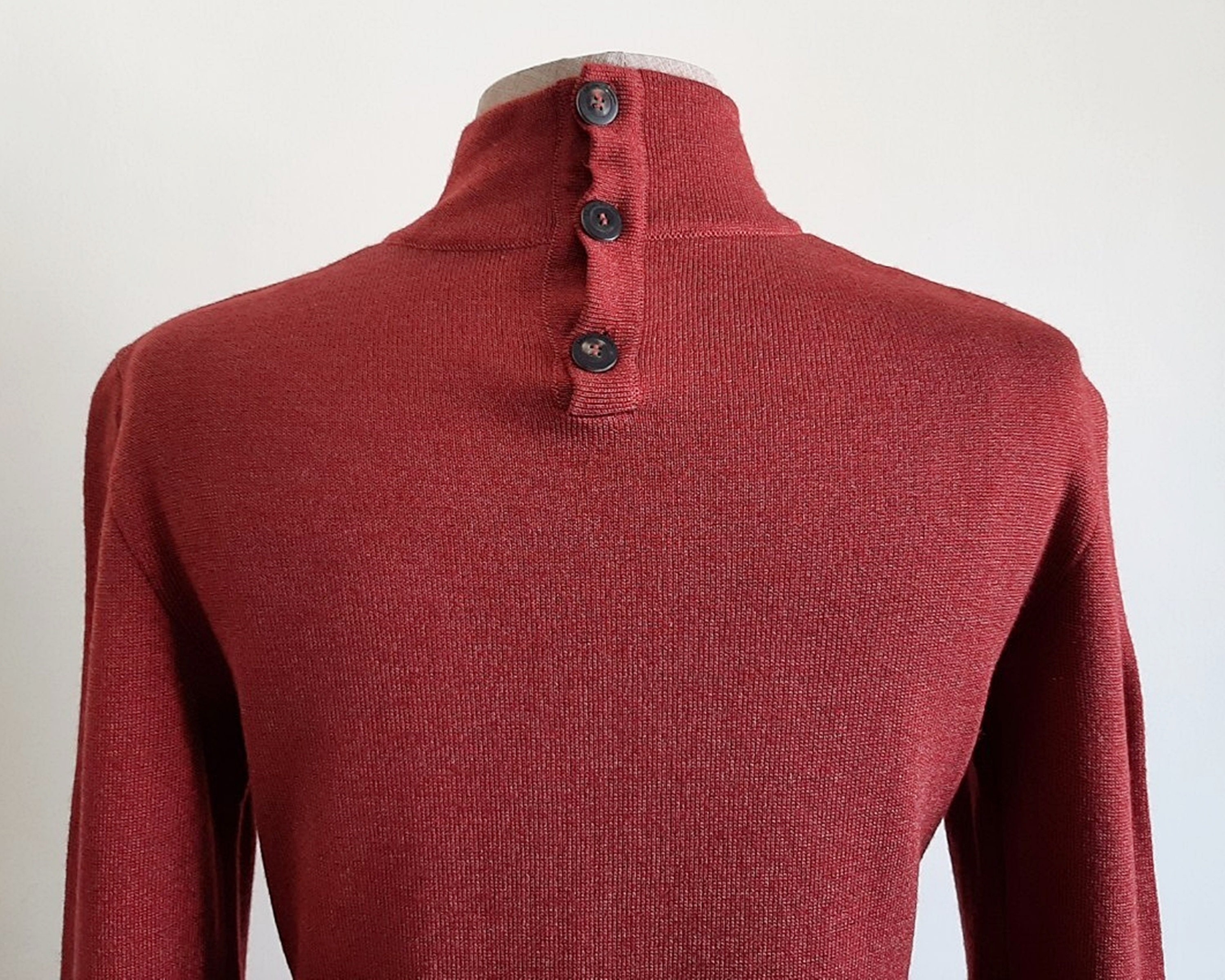 小物 vintage made in italy feragamo cashmere SALVATORE FERRAGAMO Vintage Maroon Red Wool Sweater XS S