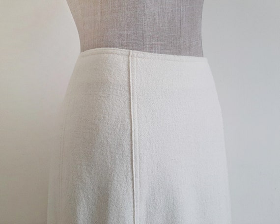 ANNE KLEIN II Cream Wool Skirt Vintage A Line Ski… - image 5
