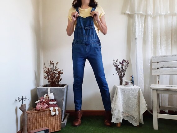 Vintage Blue Denim Overalls Womens 