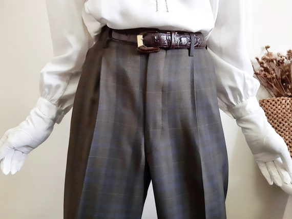 GRAND MONARCH Vintage Brown Plaid Pants 