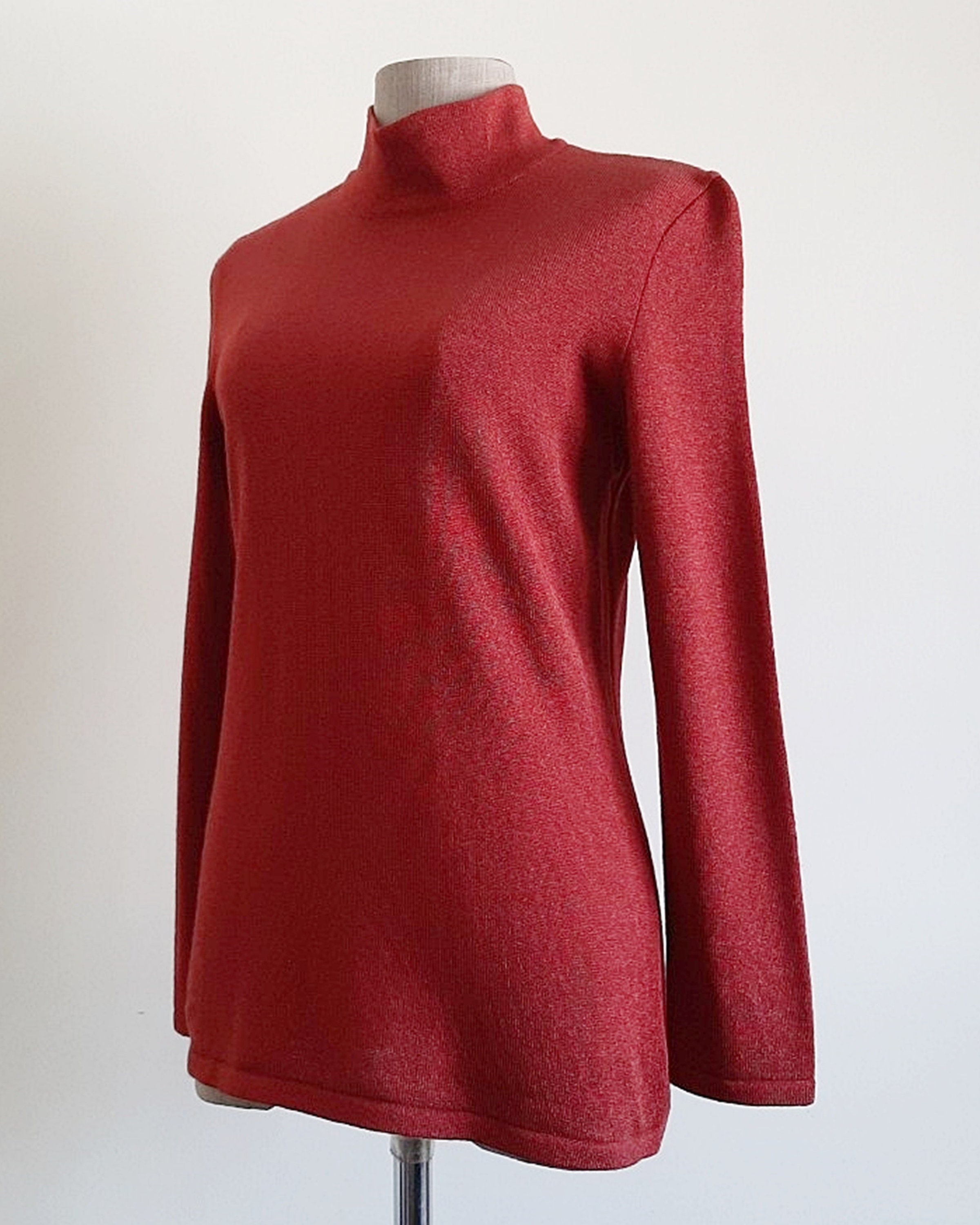 小物 vintage made in italy feragamo cashmere SALVATORE FERRAGAMO Vintage Maroon Red Wool Sweater XS S