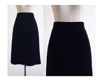 TED LAPIDUS Black Velvet Skirt Vintage A Line Skirt Womens Knee Length Skirt High Waisted Skirt Party Skirt Prom Skirt Xxs Xs 23.5" Waist