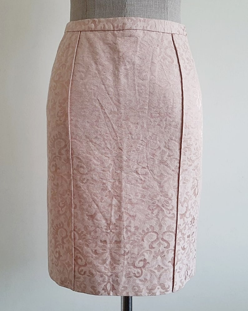 VERSUS Pink Mini Skirt Vintage Short Cotton Skirt Womens Straight Skirt Front Slit Skirt Tight Skirt Fitted Skirt With Pockets XXS 24 Waist image 9