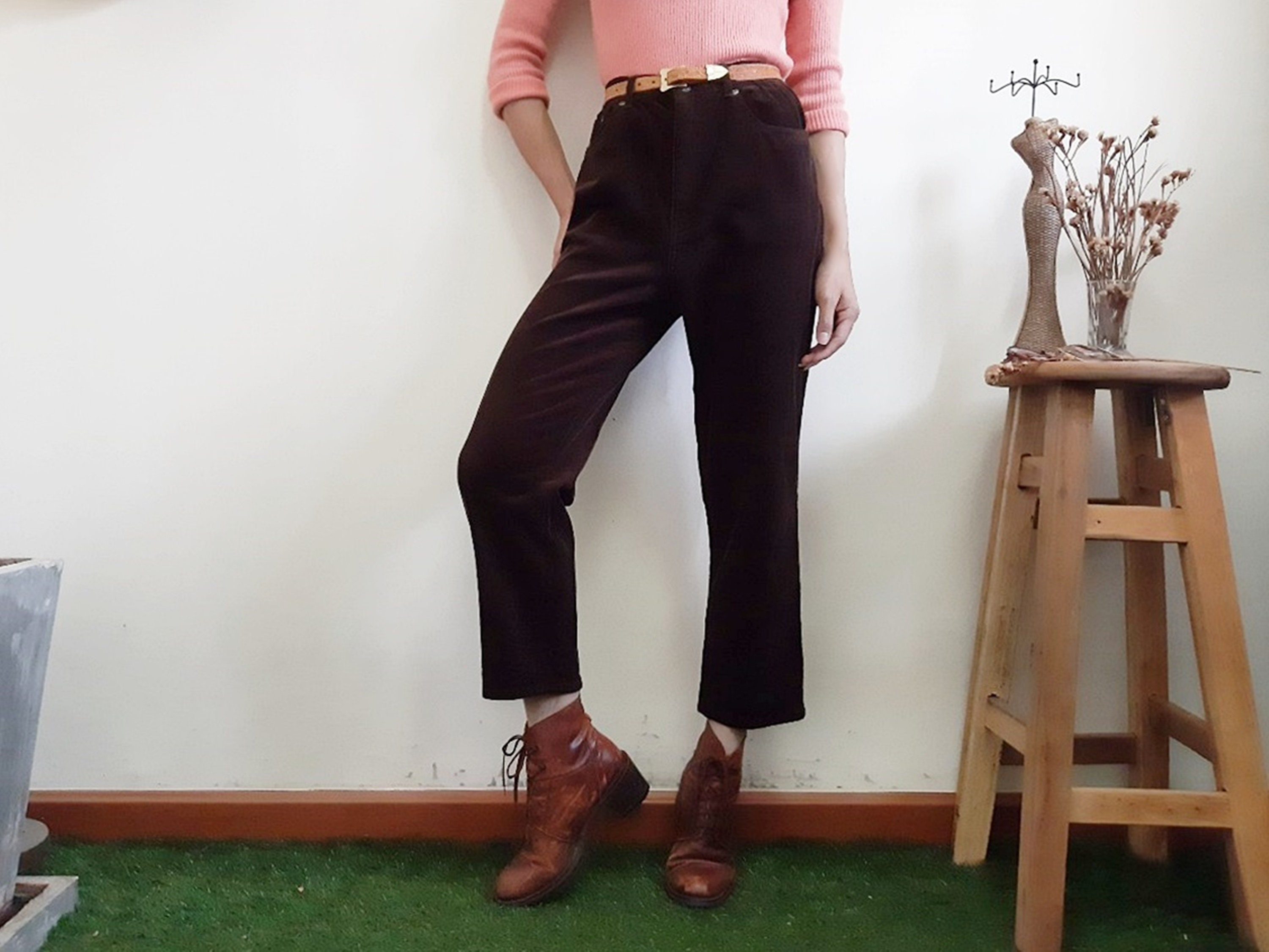 high waisted corduroy pants