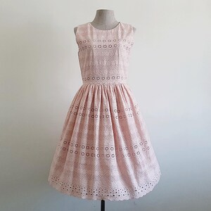 Small Pink Eyelet Lace Dress Womens Embroidered Cotton Dress Sleeveless  Dress Knee Length Dress Short Prom Dress Cute Cocktail Party Dress S - Etsy