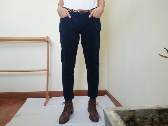 navy blue corduroy pants womens