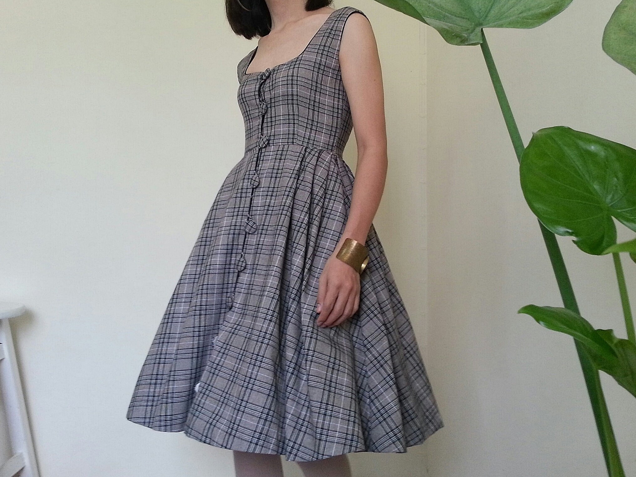 plaid dress button up