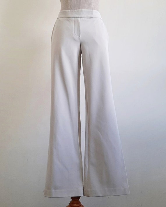 Beige Flare Pants Vintage Bell Bottom Pants Womens Flared Trousers