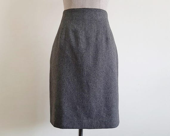 Jupe Crayon Escada Taille 36 (US 6) Laine Grise - Occasion Très Bon état, Longueur Genou