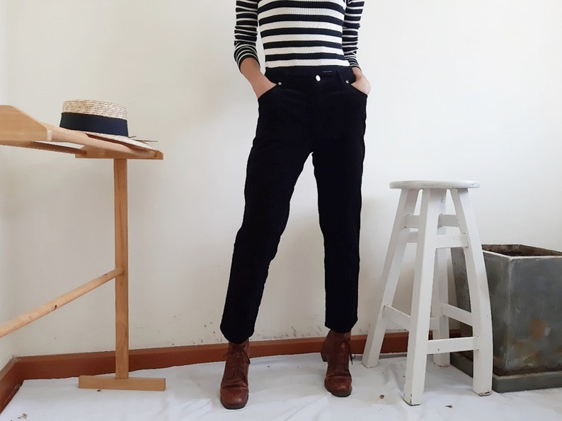women's black corduroy pants