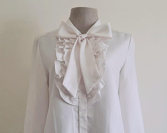 ruffle bow blouse