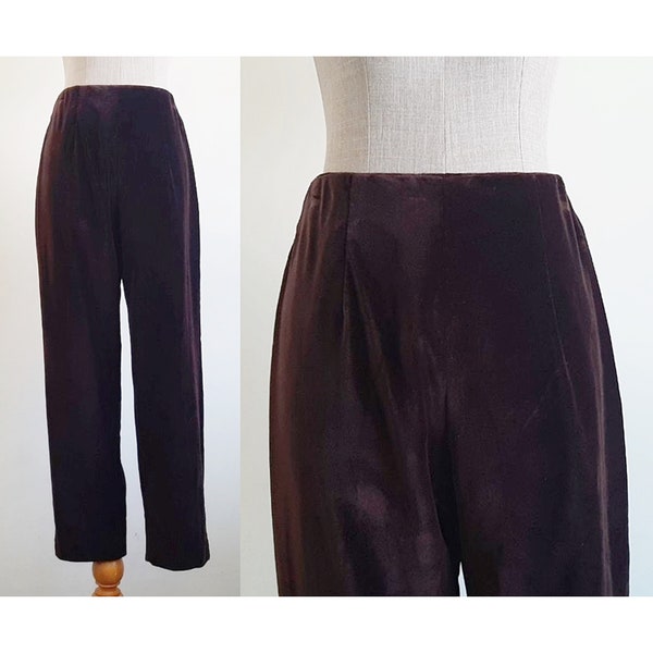 WEEK-END MAX MARA pantalon en velours marron vintage pantalon taille haute pantalon fuselé pour femme pantalon taille haute pantalon design petit 26"