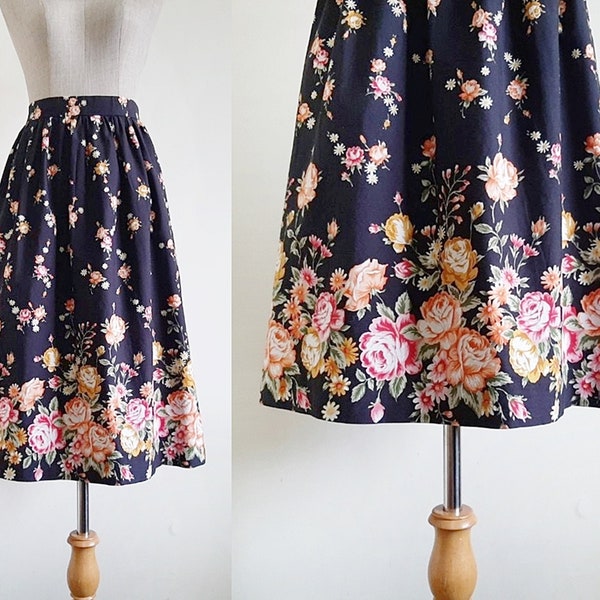 Border Print Skirt - Etsy