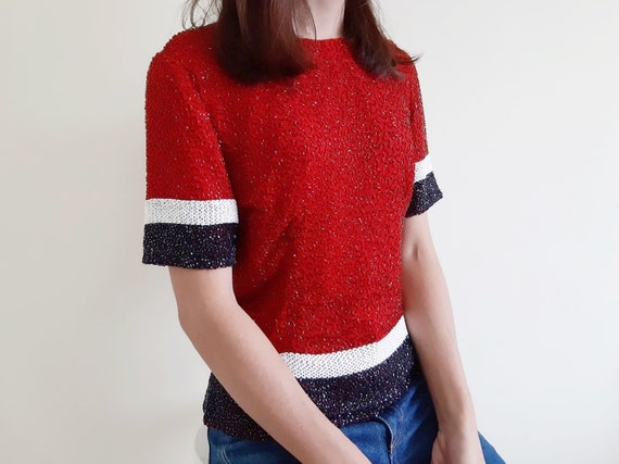 red sequin top womens