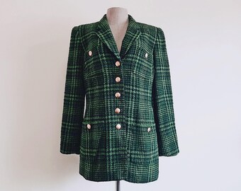 Vintage 90s Skirt Suit Plaid 2 pc Blazer Pencil Skirt Preppy My Michelle Etsy