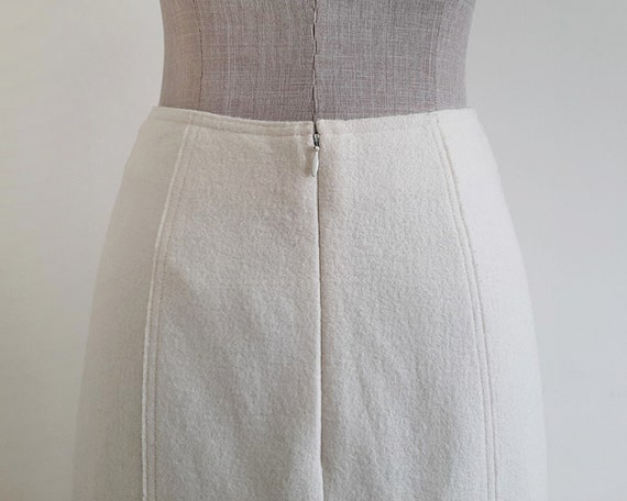 ANNE KLEIN II Cream Wool Skirt Vintage A Line Ski… - image 9