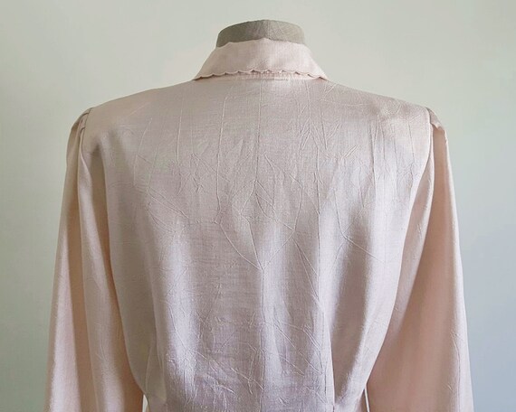 Pink Embroidered Blouse Vintage Puff Sleeve Blous… - image 10