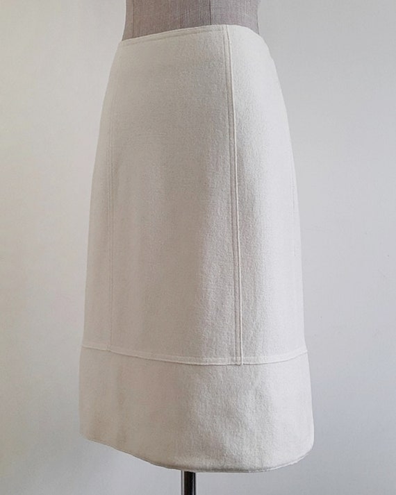 ANNE KLEIN II Cream Wool Skirt Vintage A Line Ski… - image 6