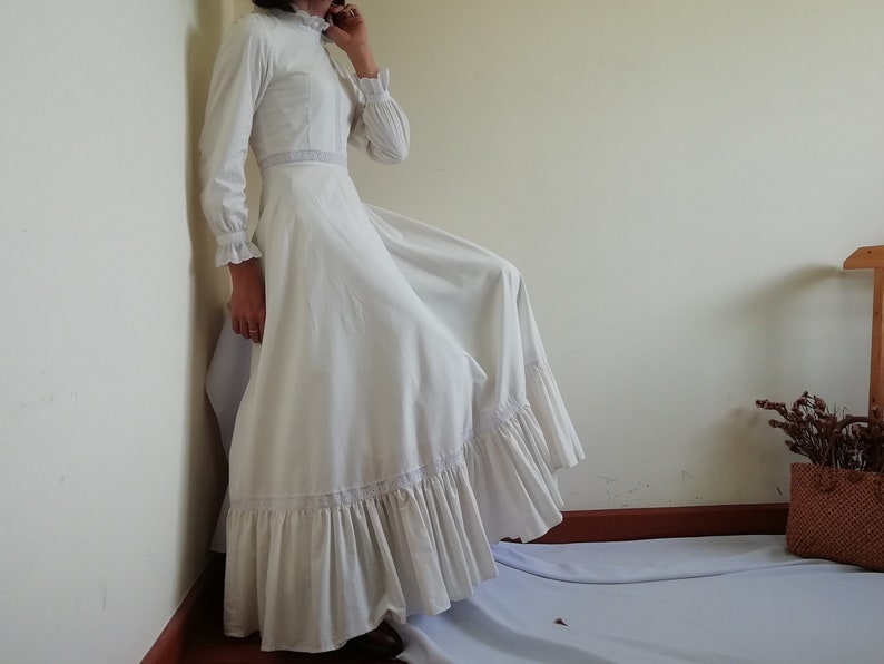 off white maxi dress with sleeves