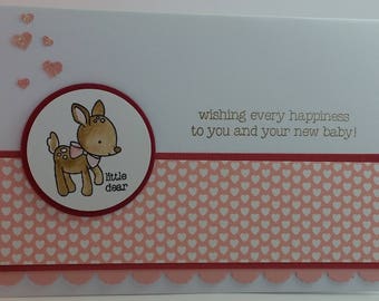 Little Deer handmade Baby Card