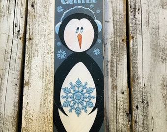 PAINTING PATTERN Penguin Pete pallet board sign patterns barnwood signs, christmas signs  acrylic paint pattetns  Xmas patterns