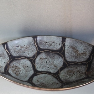 Hanging planter pot German ceramic gray green vintage