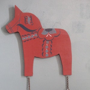 Welcome sign red Horse Dala red Swedish decor rosemale kurbits vintage