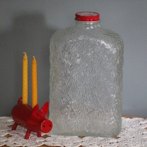 Pitcher pressed glass vintage mid century